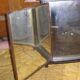 Napoleon III triptych wall mirror in blackened wood imitation bamboo 26x23cm