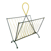 50s metal magazine rack with scoubidou