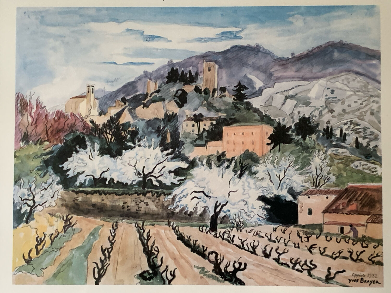 Lithograph "Oppède 1982" - Yves Brayer - Signed
