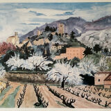 Lithograph "Oppède 1982" - Yves Brayer - Signed