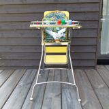 Foldable removable yellow formica baby high chair