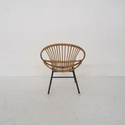 Rattan and metal armchair Rohe Noordwolde, Netherlands 1950s