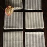 6 vintage striped mattress ticking napkins