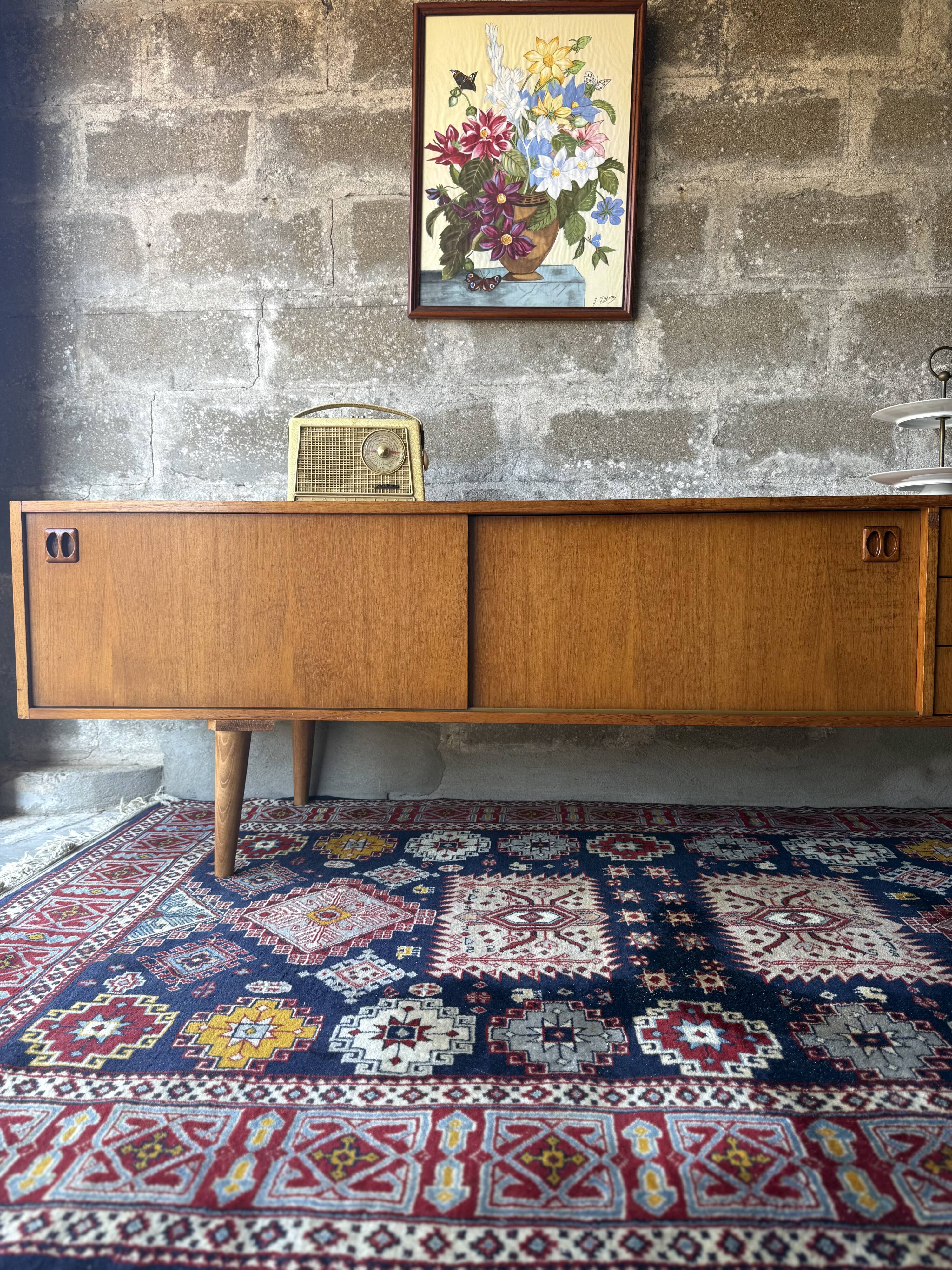 Vintage Scandinavian teak sideboard, 1970.
