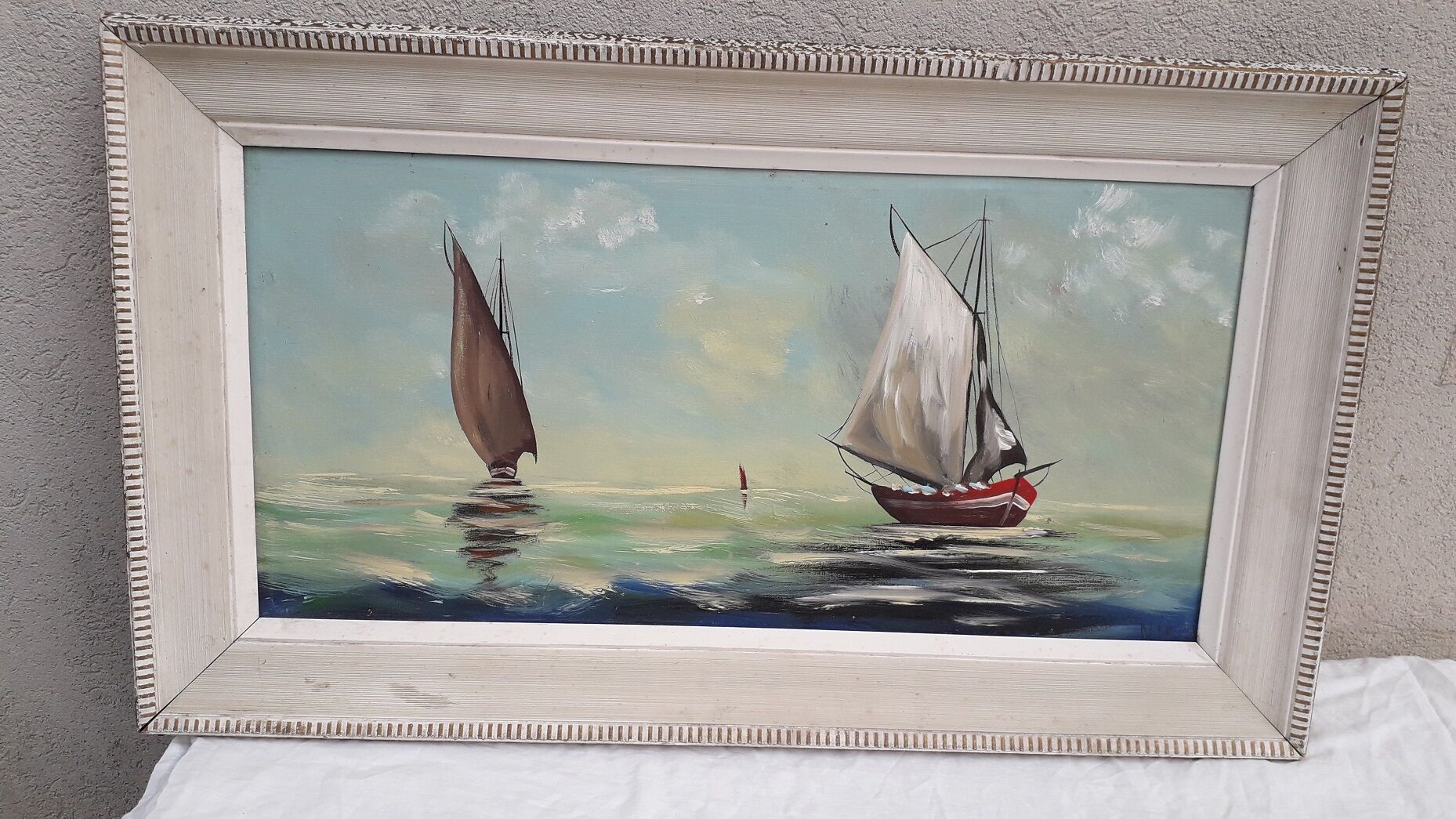 Signed marine painting