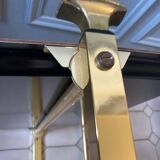 Textable brass and cashmere serving table
