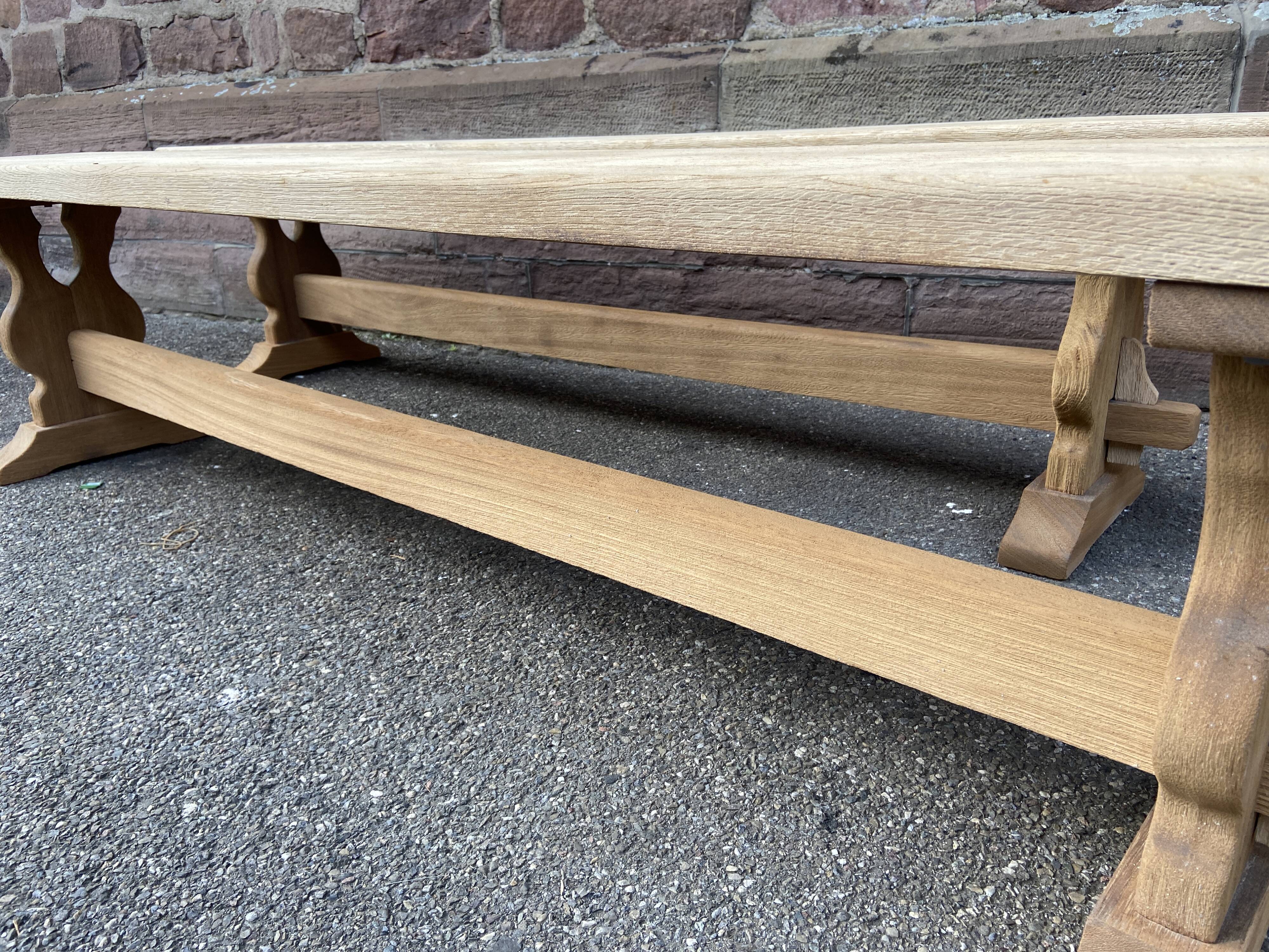 Pair of benches style monastery in raw solid wood