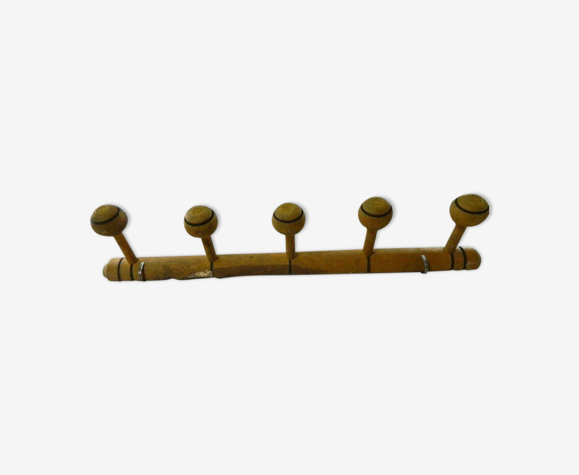 Porte manteaux à 5 crochets en bois