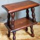 Pair of vintage solid turned wood footstools