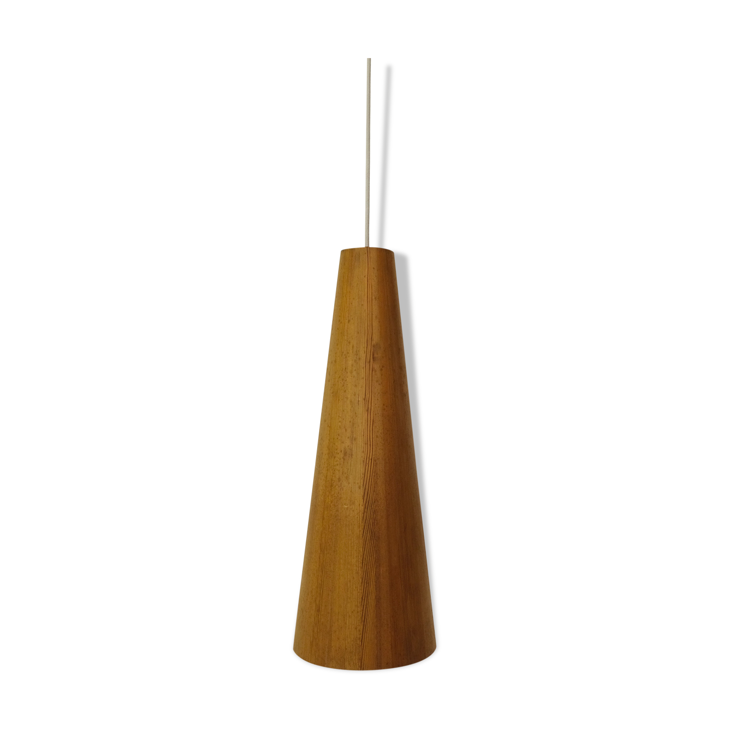 Jorgen Wolf, pine conical hanging lamp, 1960