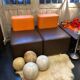 Pair of vintage steelcase armchairs in imitation leather