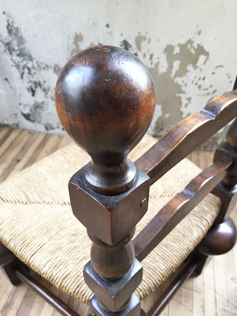 Pair of straw chairs