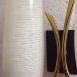 Torch wall sconce in brass and opalin glass, 1950s