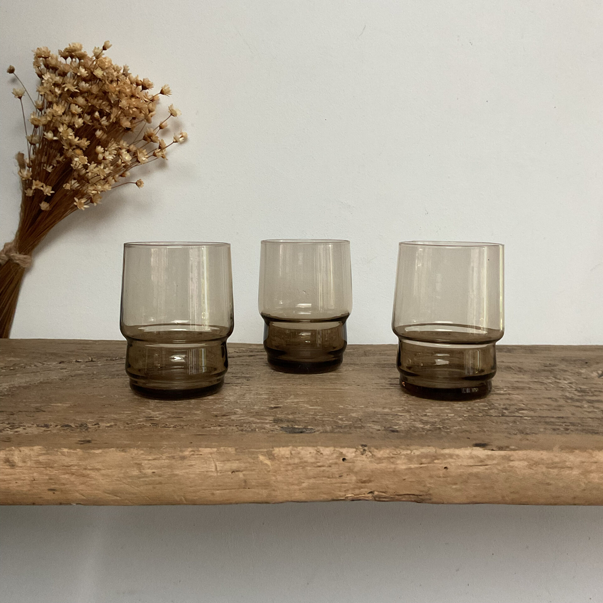 10 small vintage handmade glasses
