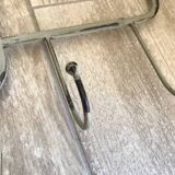 Gray-green patinated metal hat rack