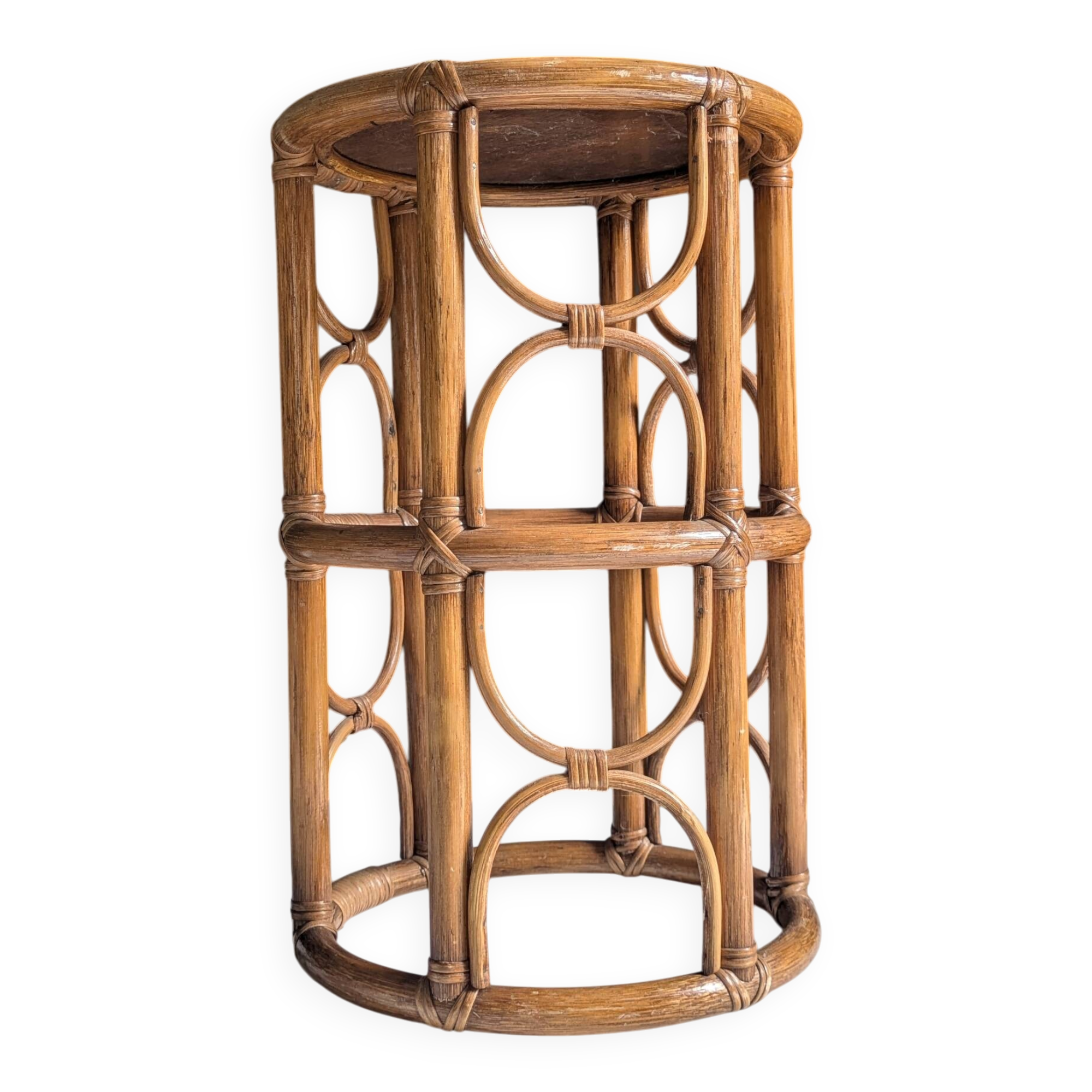 Plant stand, vintage side table, 1970s bamboo.