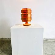 Cylindrical Pine Veneer Table Lamp By Hans-Agne Jakobsson For Ab Ellysett, Sweden 1960S