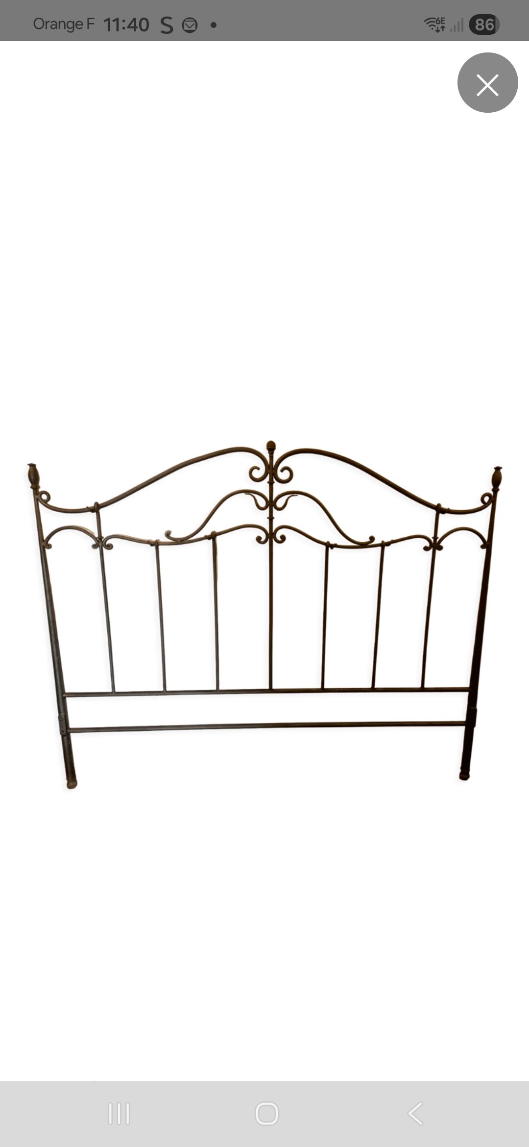 Wrought iron headboard