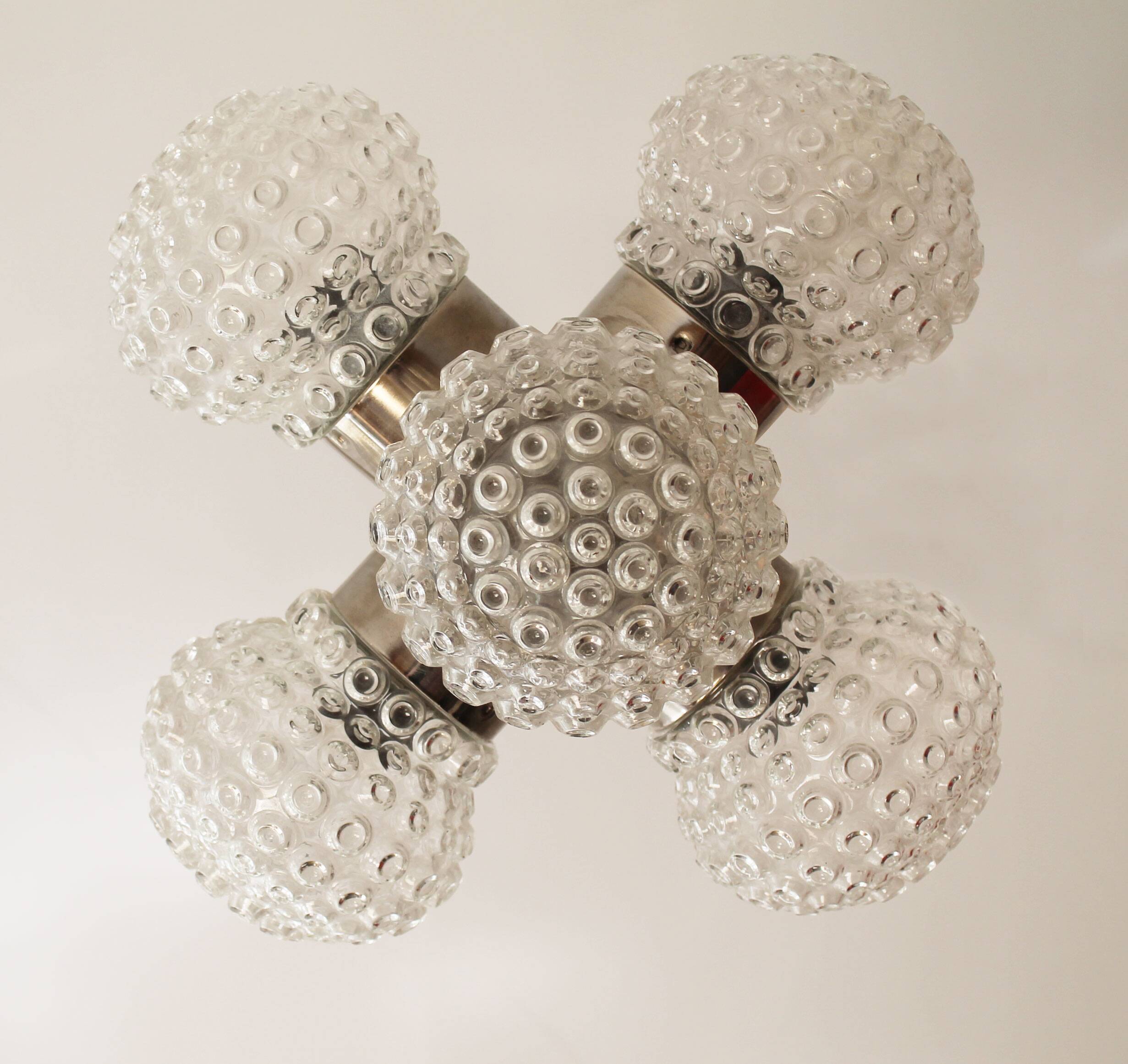 1970's Ceiling Lamp by Miroslav Cermak for Kamenicky Senov Factory