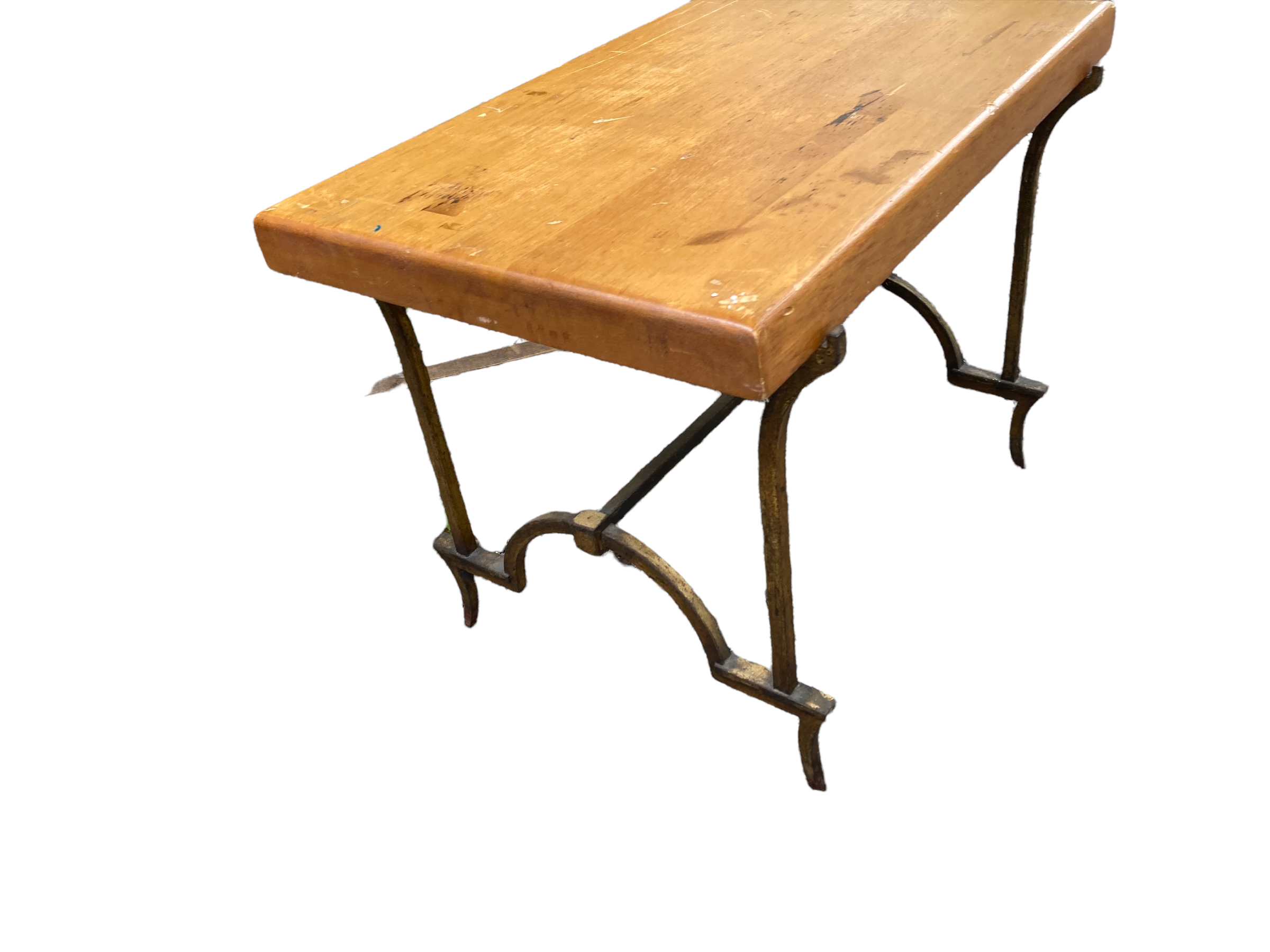 Side table in wood and metal mordoré