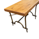 Table d'appoint en bois et métal mordoré