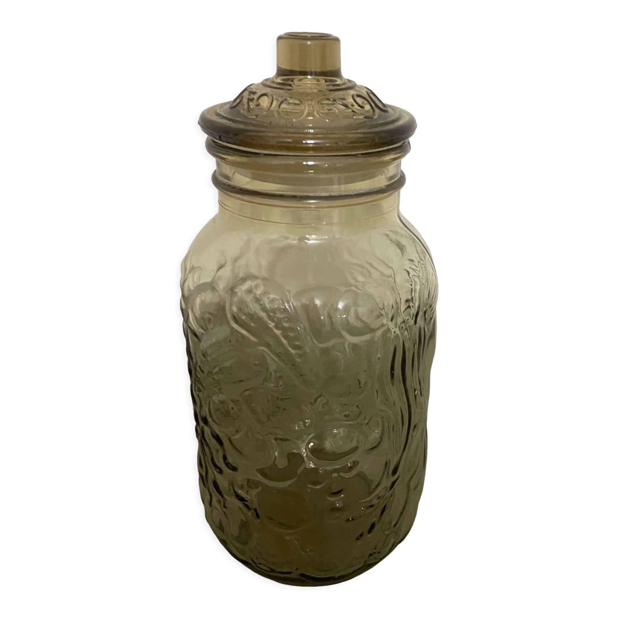 Vintage smoked glass jar
