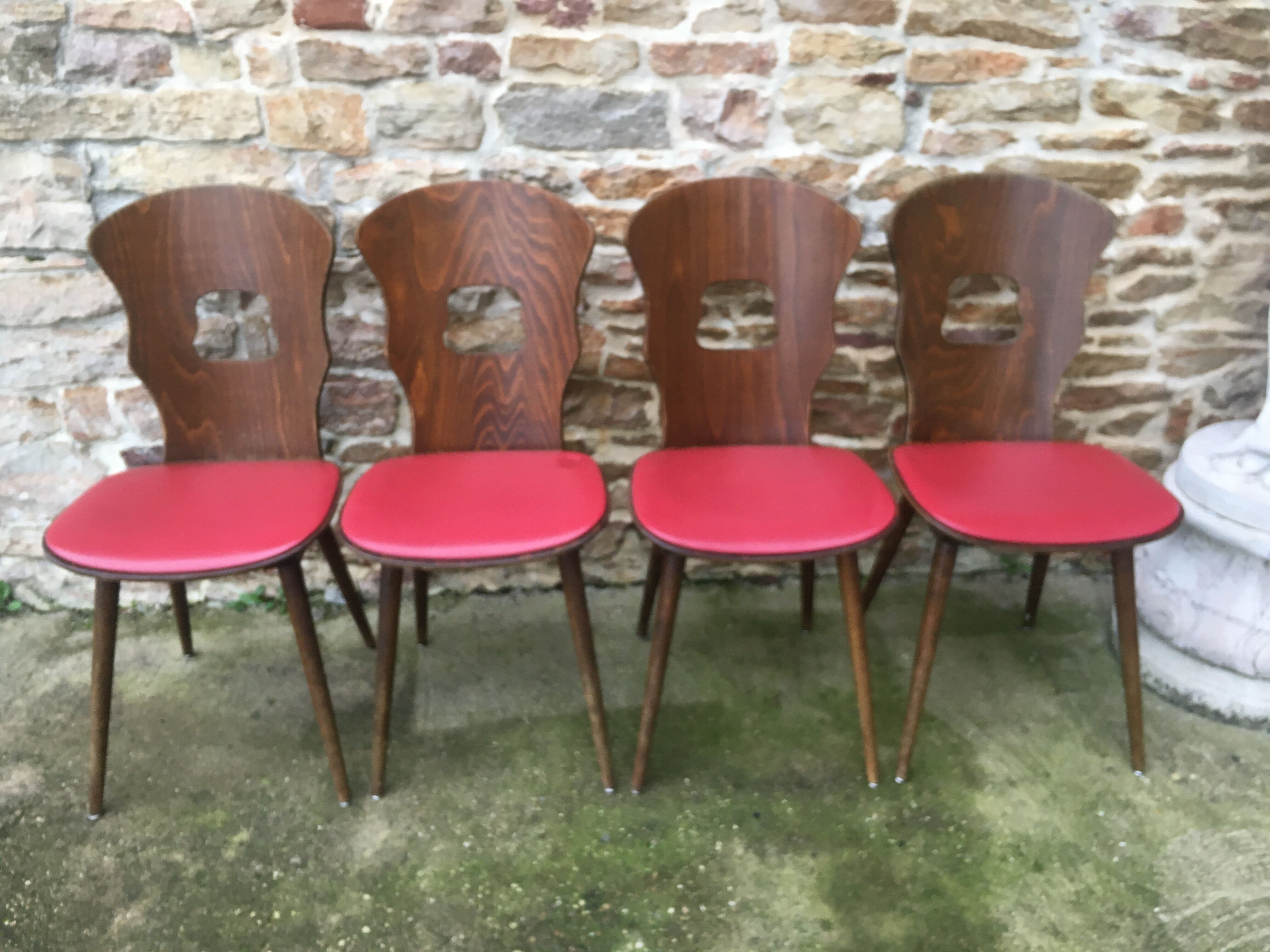Suite of 4 Baumann chairs, Gentian model