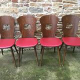 Suite of 4 Baumann chairs, Gentian model
