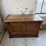 Old XL Napoleonic oak glass bookcase, 19th century