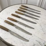 set of 8 horn knives from the 60s