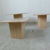 Vintage travertine nesting tables or side tables, 1970s