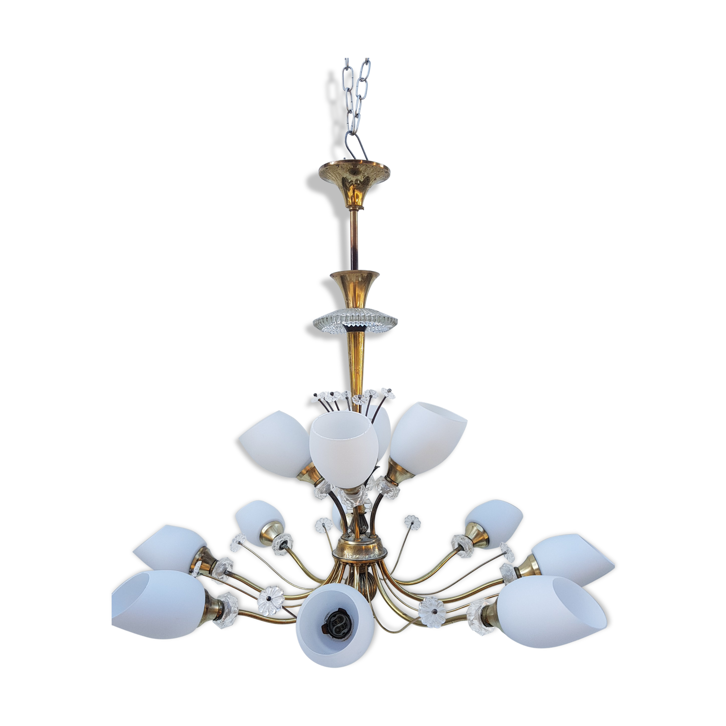 Brass chandelier with 12 fires, 60