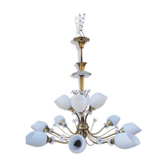 Brass chandelier with 12 fires, 60