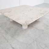 Angelo Mangiarotti Travertine Coffee Table for Up&Up, Italy