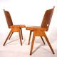 Set of two stackable plywood dining chairs, 1960