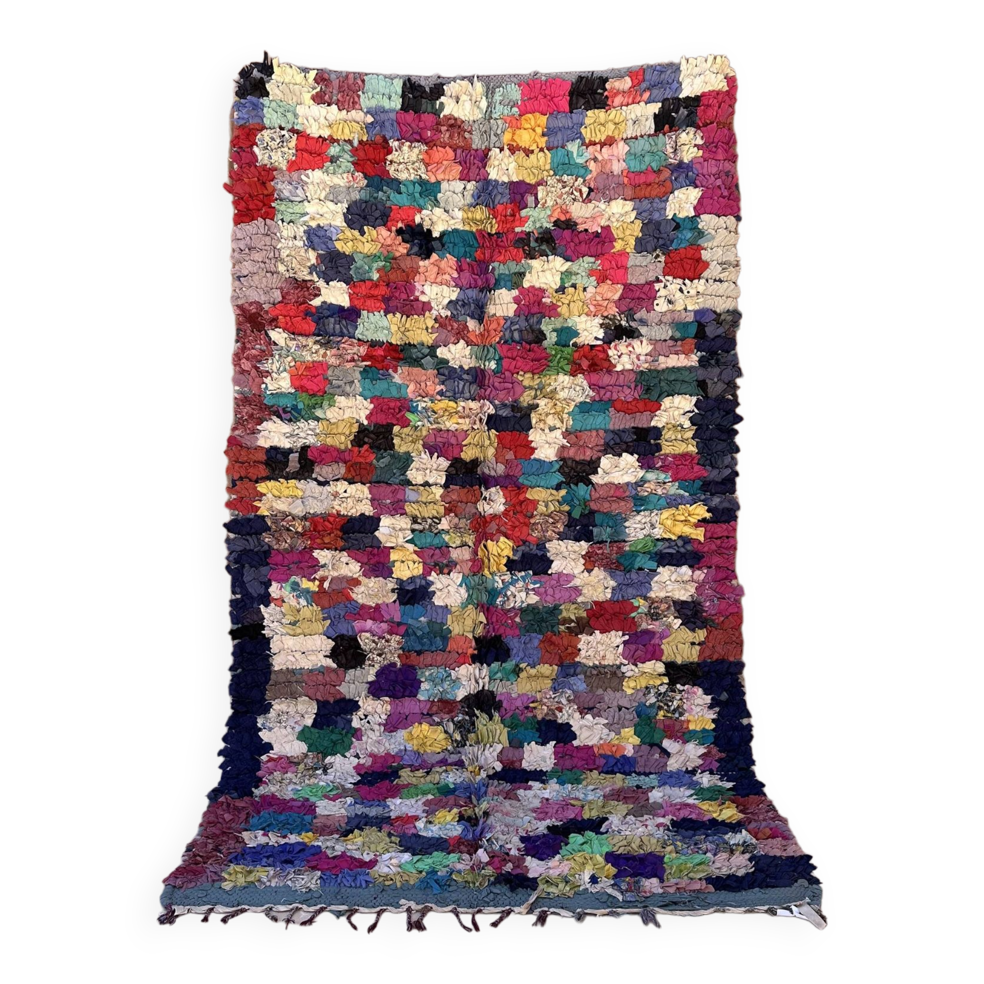 Colorful Boucherouite Moroccan rug - 141 x 254 cm