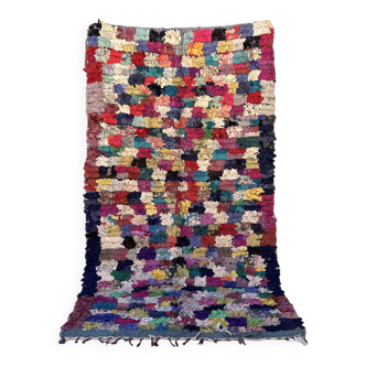 Colorful Boucherouite Moroccan rug - 141 x 254 cm