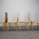 Set of 4 vintage wooden dining chairs in mid-century modern style, Europe, 1970s.