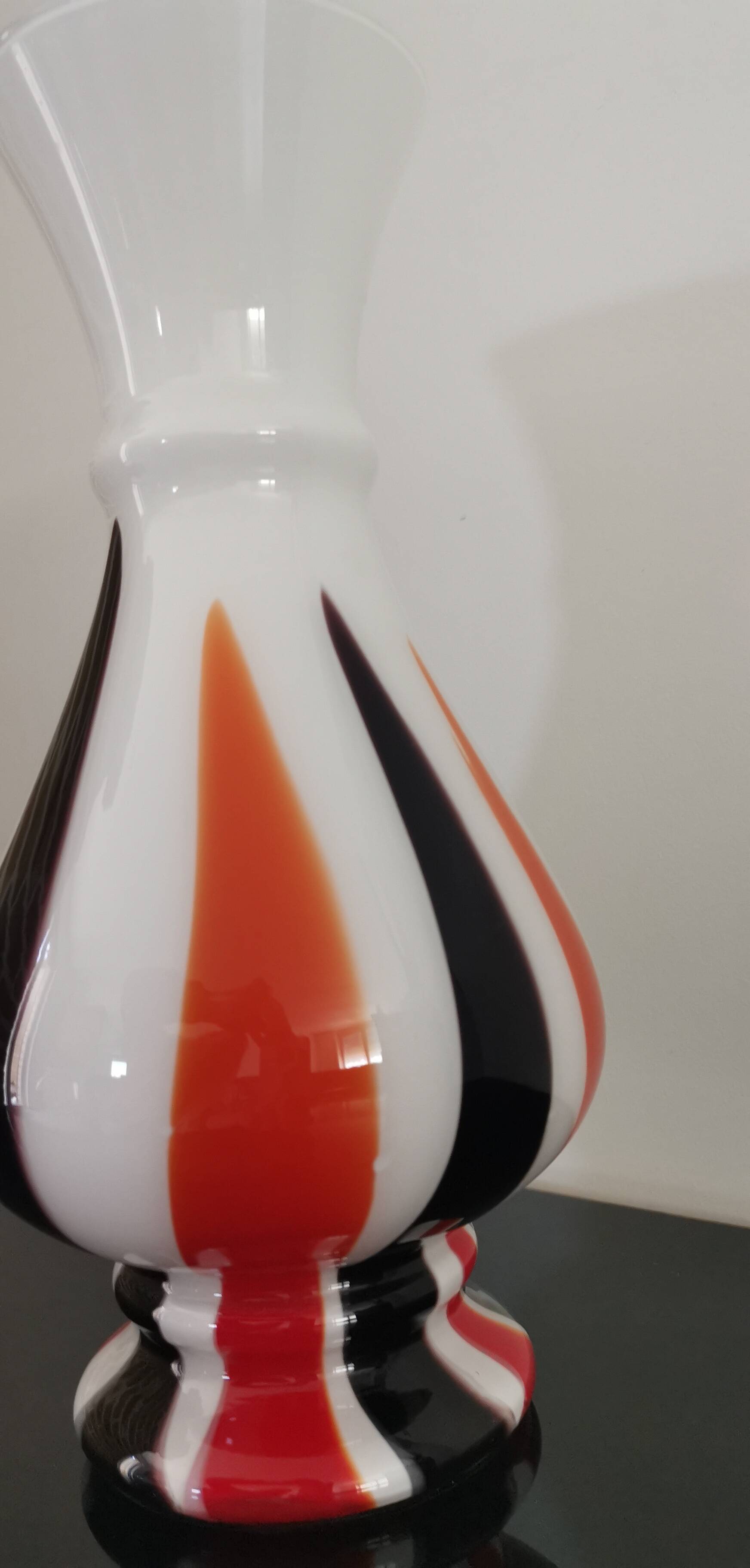Vintage Italian pop art blown soliflore vase from the 70s in opaline