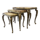 Set of 3 vintage nesting tables / onyx side tables
