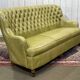 3-seater Chesterfield sofa in olive green leather