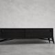 Vintage Mid-Century Scandinavian Modern Dark Oak Sideboard & Wooden Handles