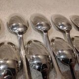 12 silver plated dessert spoons, Francia goldsmith, single-flat, 18.7cm