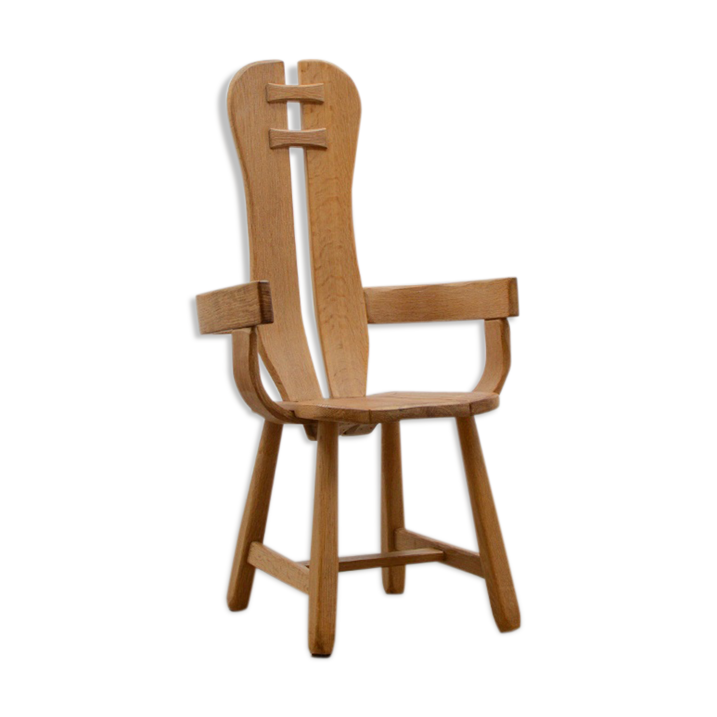 Oak brutalist chair 70s