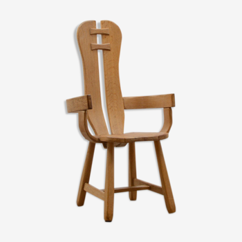 Oak brutalist chair 70s