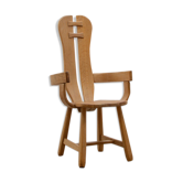 Oak brutalist chair 70s