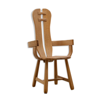 Oak brutalist chair 70s