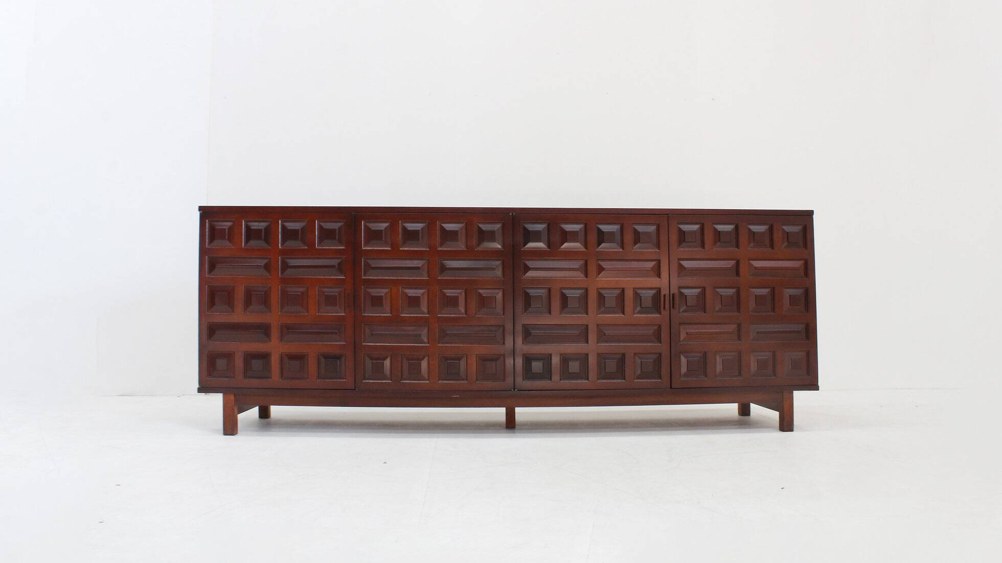 Vintage Spanish brutalist sideboard credenza