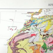 Carte Afrique géologique ancienne 43x43cm de 1950