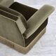 Fauteuil danois des années 1970, velours vert d'origine.